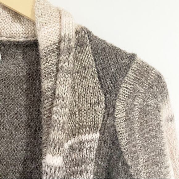 Sisters Women Small Medium Gray Taupe Asymmetrical Cardigan Wool Blend - Picture 4 of 5
